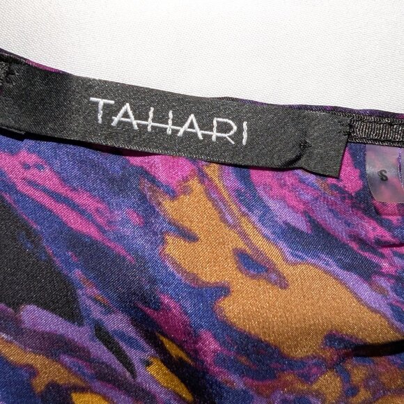 NWT Tahari | 100% Silk Halter Blouse Top Black w/ Abstract Print | Size Small - Picture 6 of 13